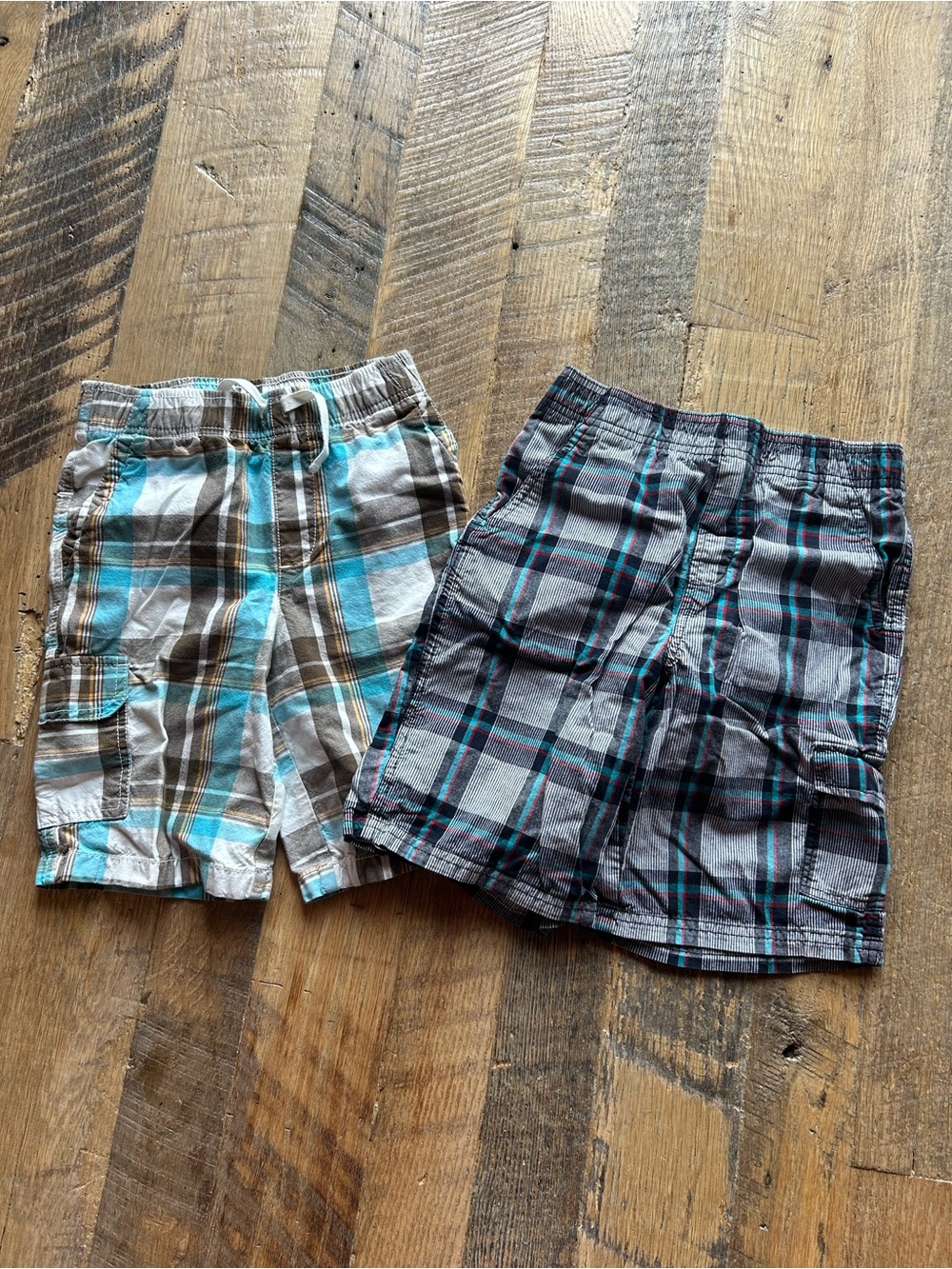 Kids Plaid Cargo Shorts